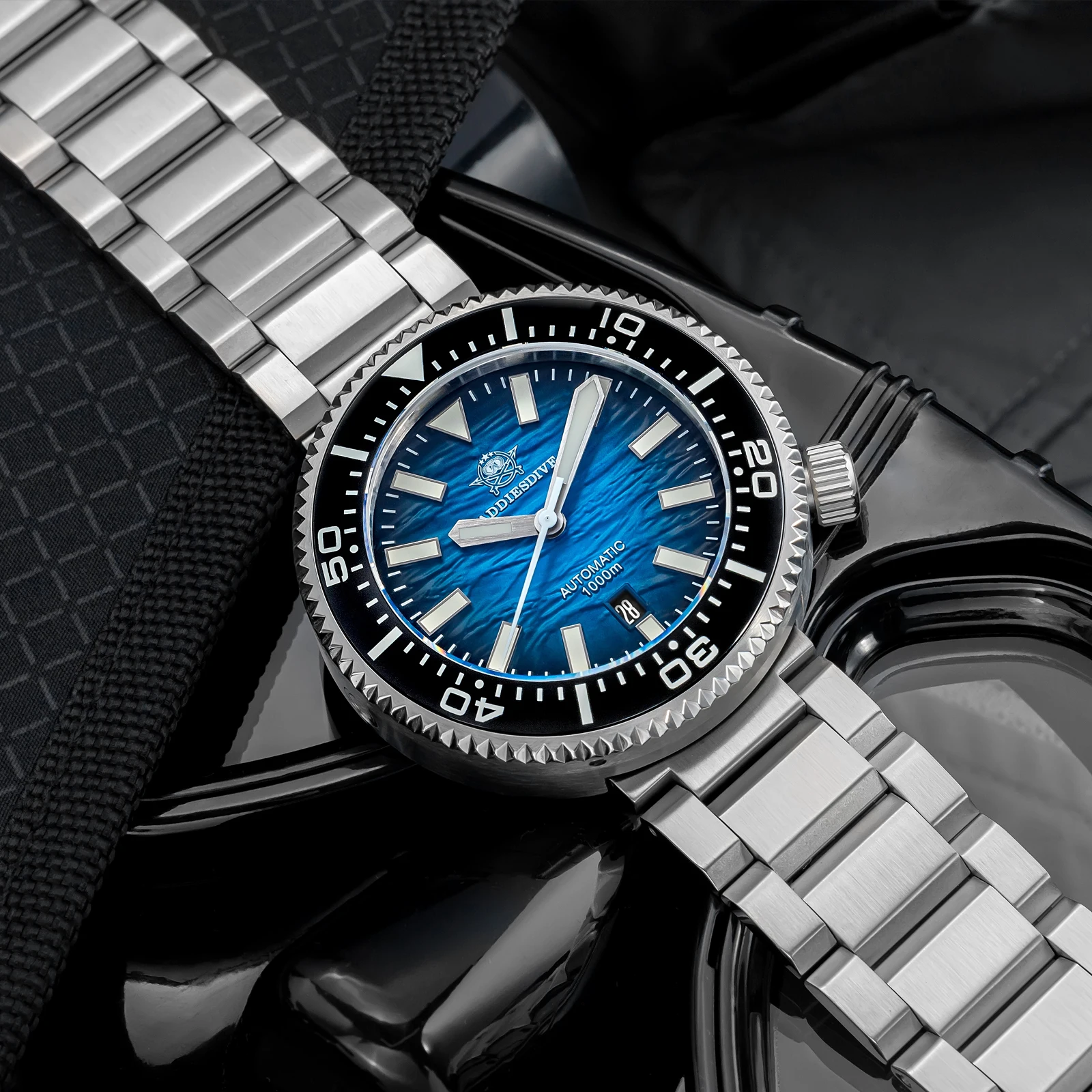 ADDIESDIVE Luxury Men's Mechanical Wristwatch Sapphire Glass Stainless Steel 1000M Waterproof Luminous Leisure Automatic Watches