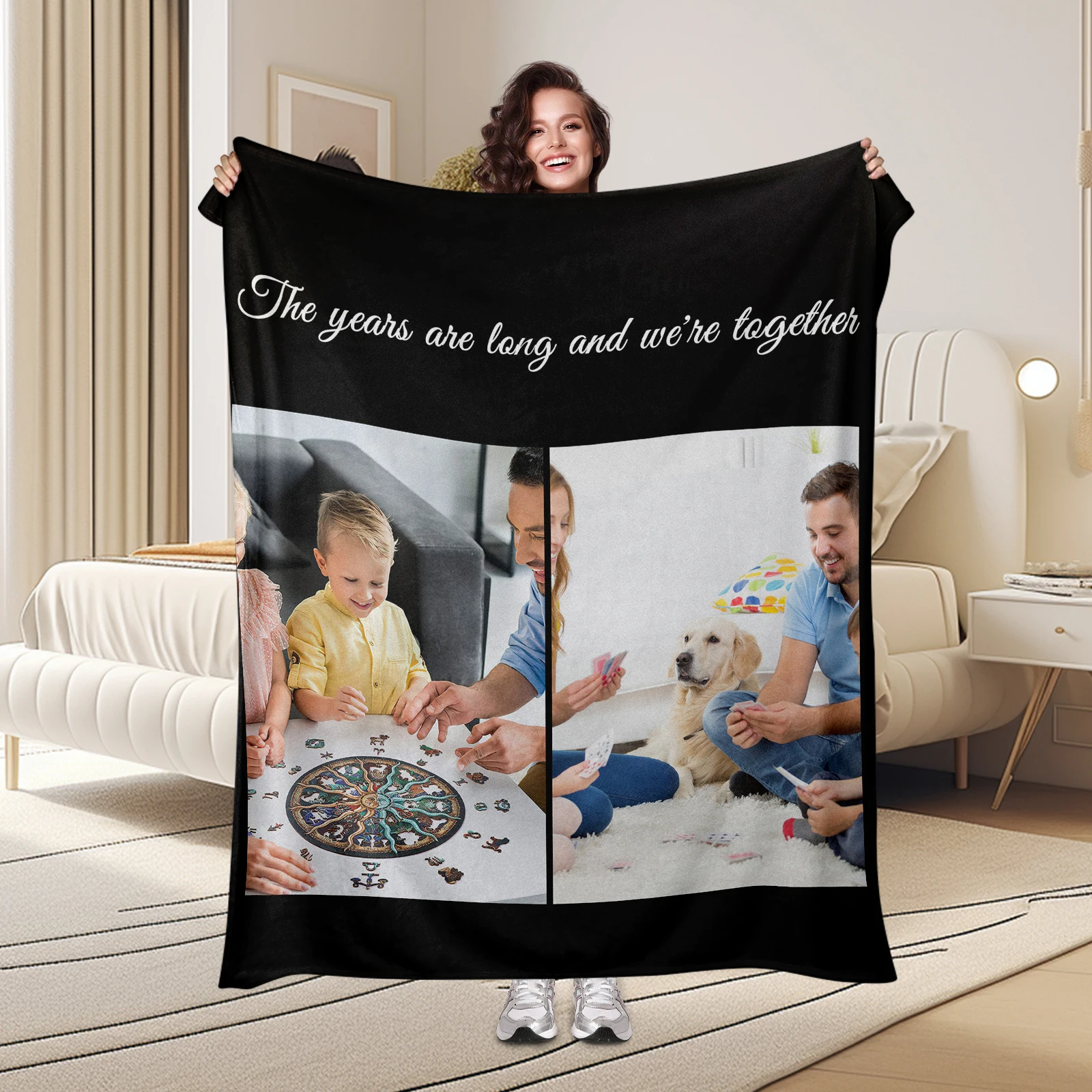 Family Cozy Board Game Time Family Customized Blanket Special Gift For Your Family Sofa Bedroom Office Camping Travel Available