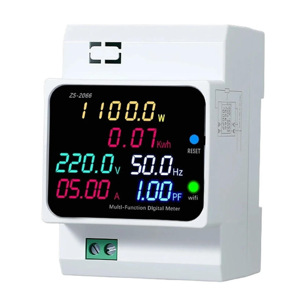 3P Smart Meter with Digital Display and WiFi Integration for Real-Time Monitoring of Electrical System Parameters
