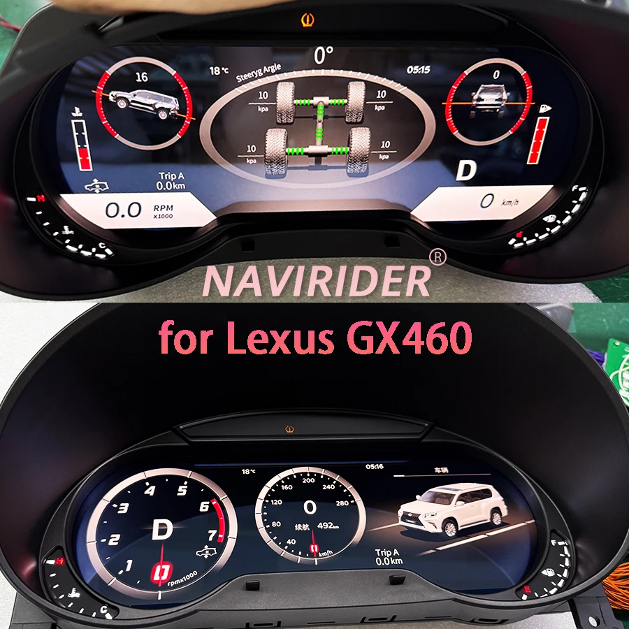 

12,3 "для Lexus GX400 GX460 2010-2022 приборная панель электроника автомобильный ЖК-экран обновление инструмента кластер высокий дисплей спидометр