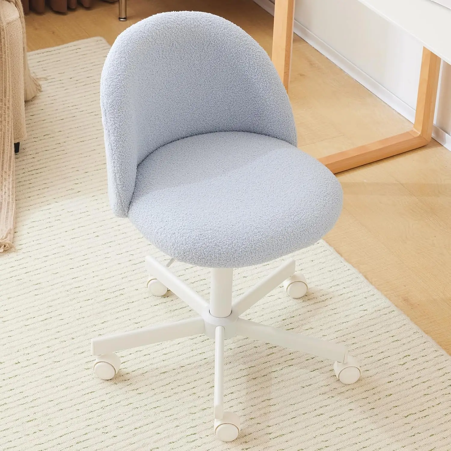

Милый офисный стул без подлокотников Candy Chair, удобный маленький офисный стул на колесиках, туалетный стул с поясничной опорой, Teddy, на заказ