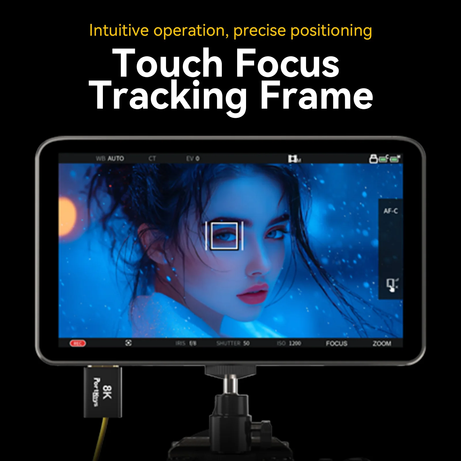 Suitable for wired camera control operator monitor 7 inch 1000nits touch focus 4k high definition Ips screen