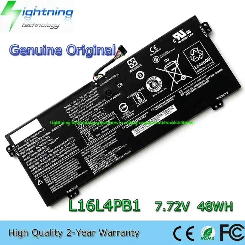 

Оригинальный аккумулятор для ноутбука L16L4PB1 L16C4PB1 L16M4PB1 5B10M52740 7,72 В 48 Втч для Lenovo Yoga 720-13IKB 730-13IKB