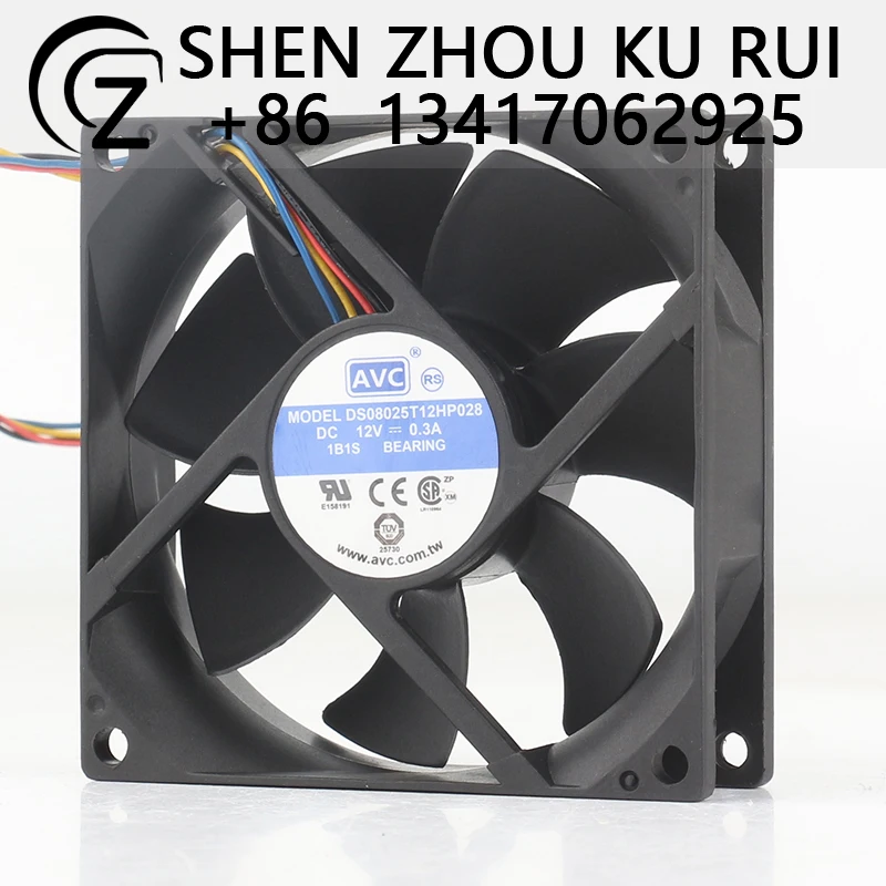 AVC 12V 0.3A 8025 4-wire PWM temperature control speed regulation DS08025T12HP028 Cooling fan