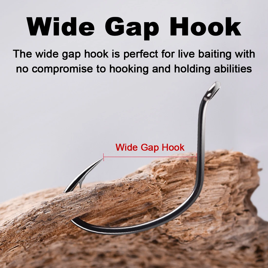crowding the gap fish hook baiting FishTrip Wide Gap Fishing Hook Croaker Hook Live Bait Hook for Targeting  Speckled Trout, Redfish, Striped Bass