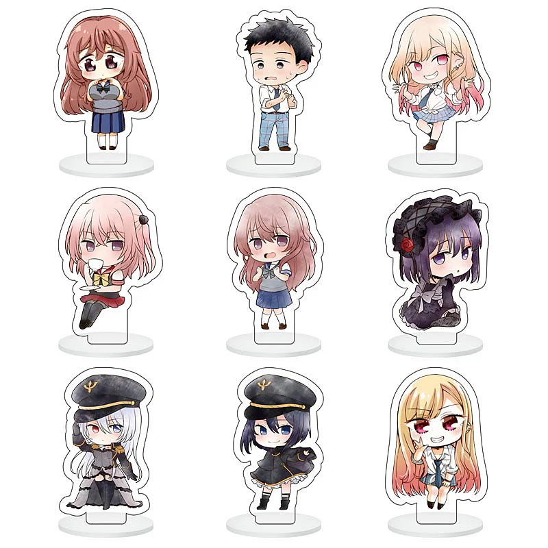 

Anime My Dress-Up Darling Mini Acrylic Figures Cute Cartoon Flat Models Desk Standing Decoration Plates Collectibles