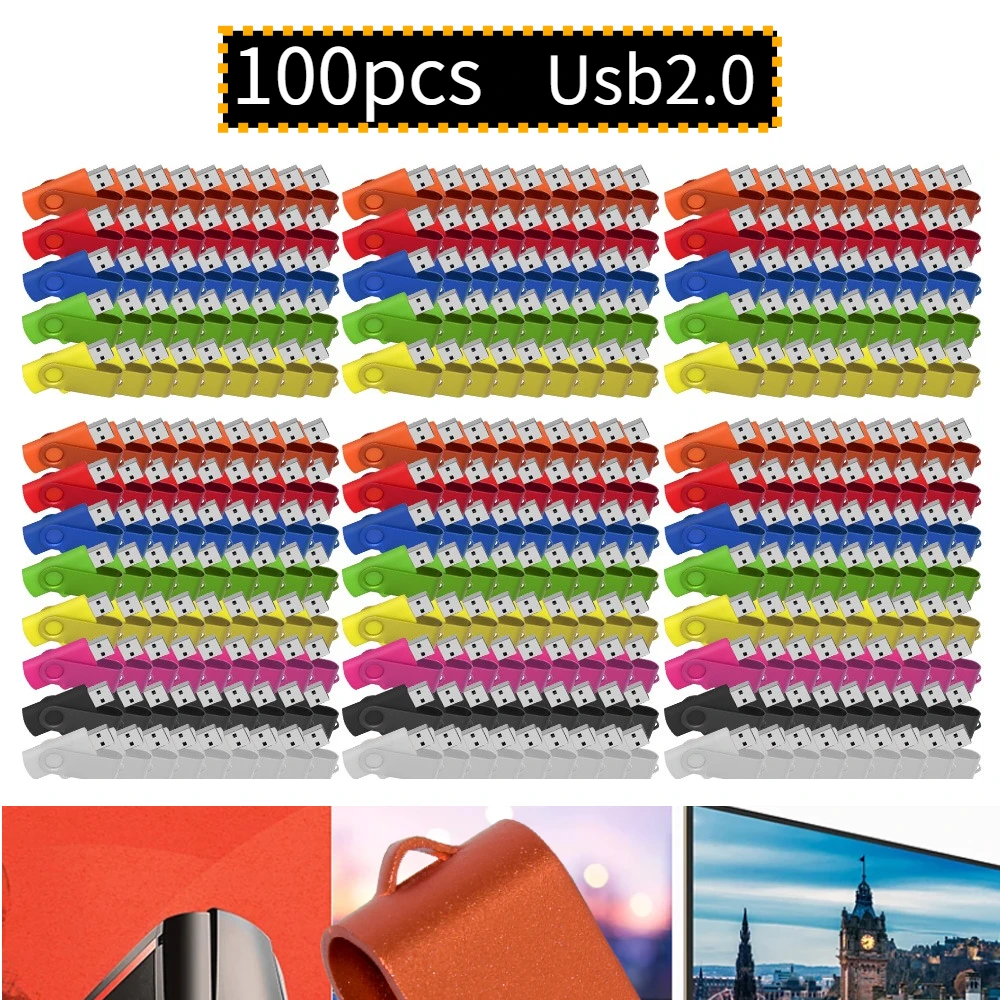 100 шт. USB-флешки на заказ, 1 ГБ, 2 ГБ, 16 ГБ, 32 ГБ, 64 ГБ, высокоскоростные USB-накопители 2.0 Флеш-накопитель (USB-ф