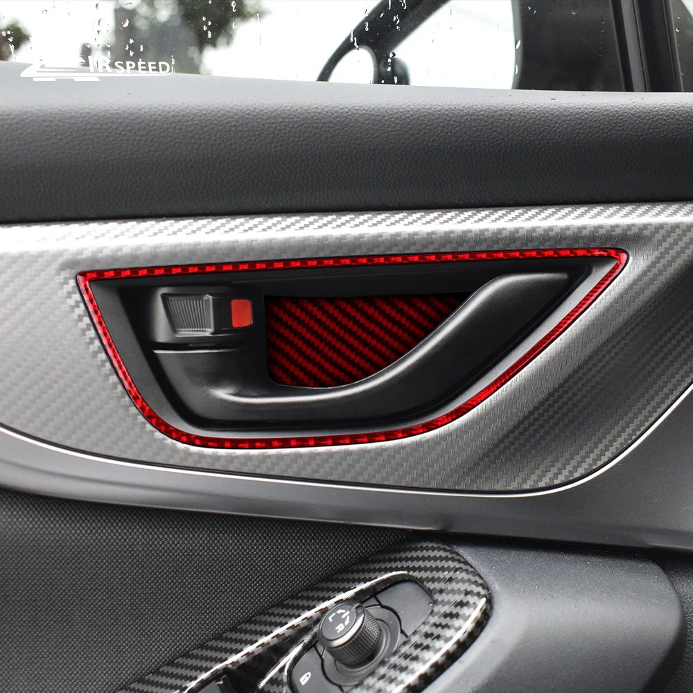 Real Carbon Fiber Sticker For Subaru WRX/WRX STI 2022 2023 Car Door Handle Frame Interior Trim RHD LHD Cover Accessories