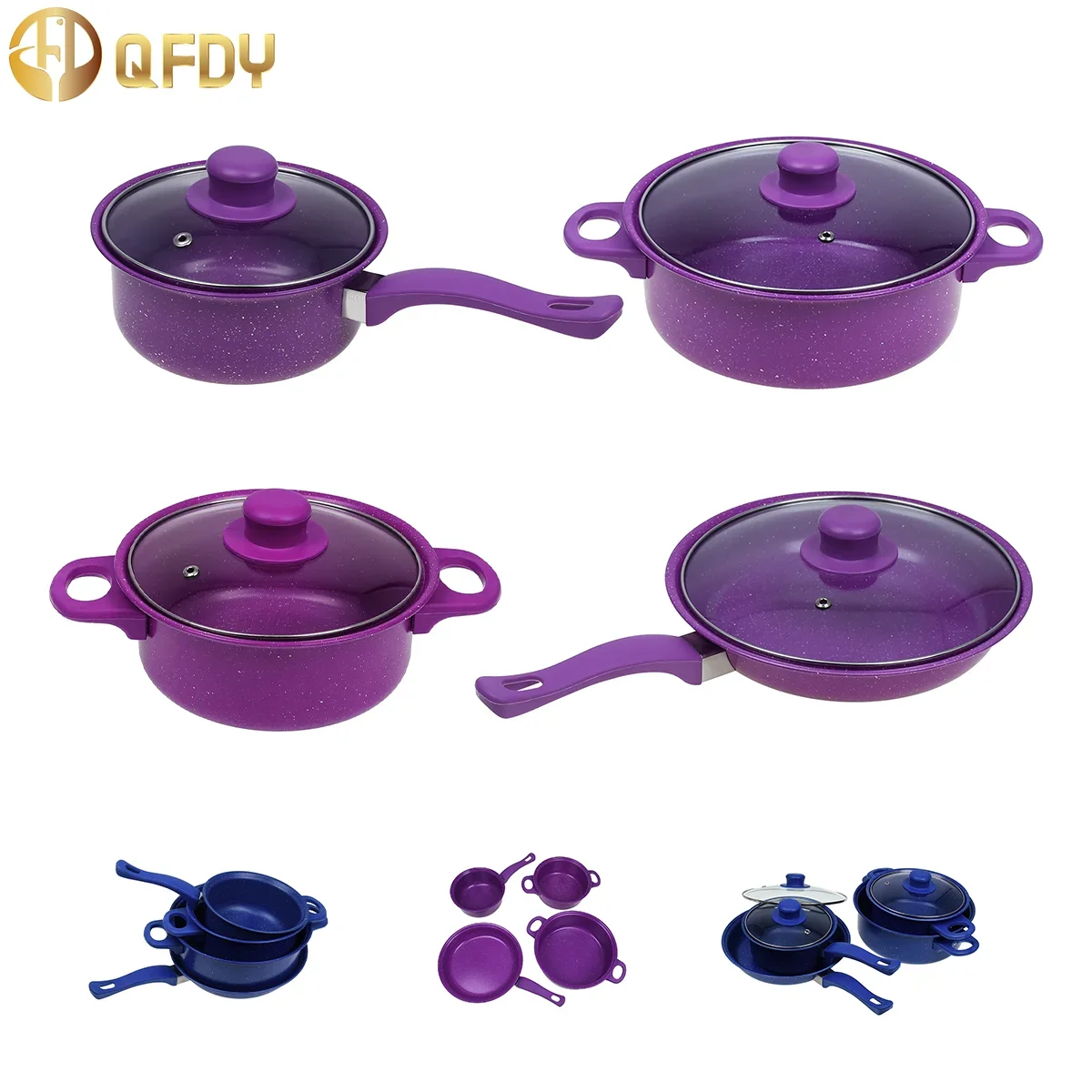 

purple Medical stone non-stick steak frying pan soup pot kitchen food accessories tools induction cooker and gas stove universal