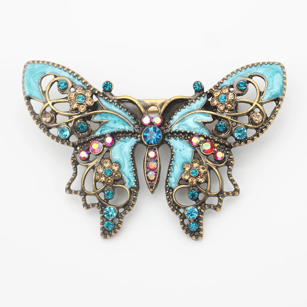 Vintage Rhinestone Enamel Butterfly Animal Brooch Jewelry Accessories Pins