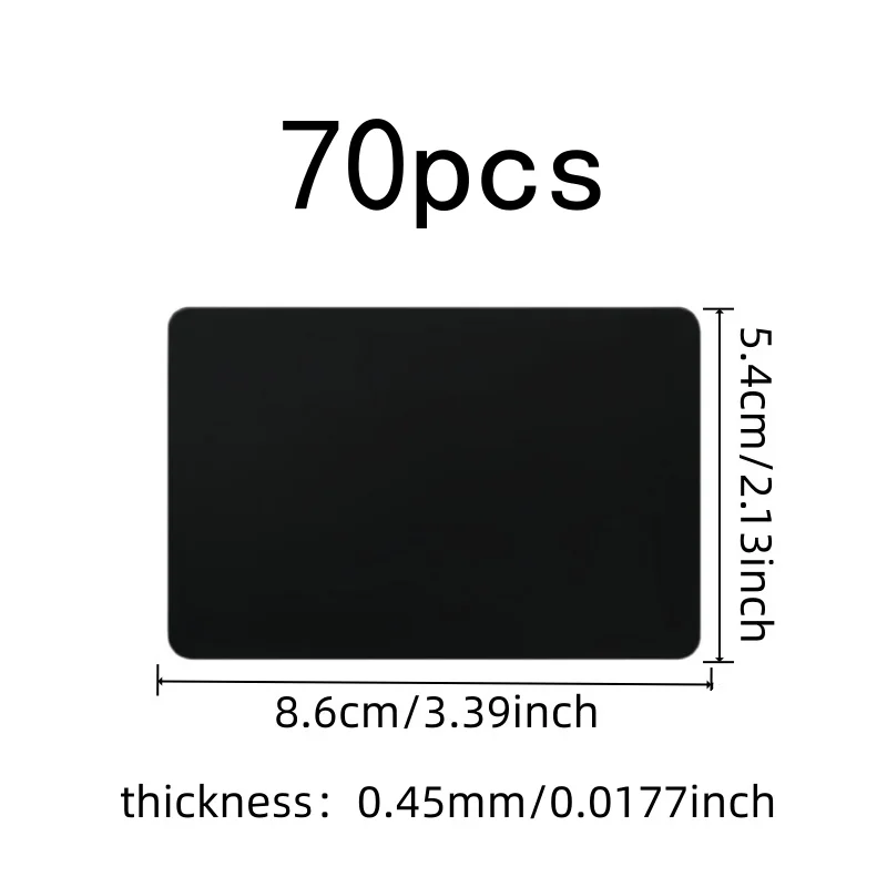 70 pcs Durable Scratch Resistant 0.45mm Laser Engraving Cards, great for Business Card Making, Perfect for Laser Marking