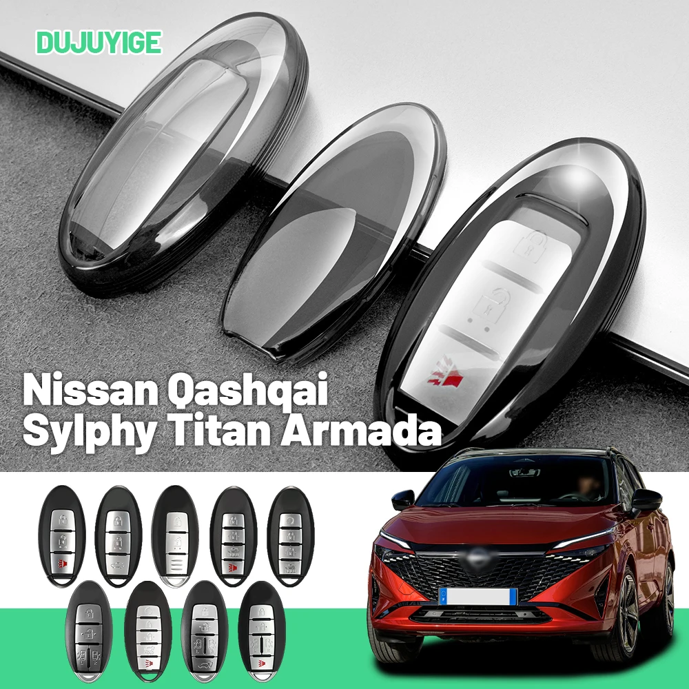

Clear TPU Car Key Case For Nissan Qashqai Sylphy Titan Armada Cima Quest Key Fob Cover Protector Shell Auto Accessories