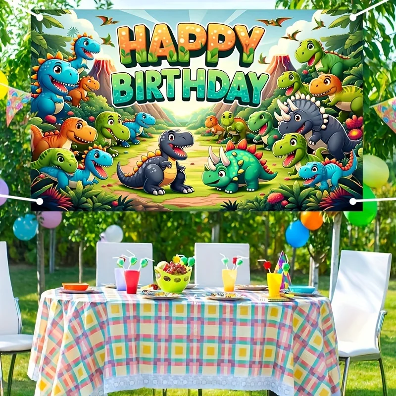 Dinosaur Balloon Birthday Party Background Wall Photography Props Baby Shower Banner Scene Cartoon Decoration Arrangement