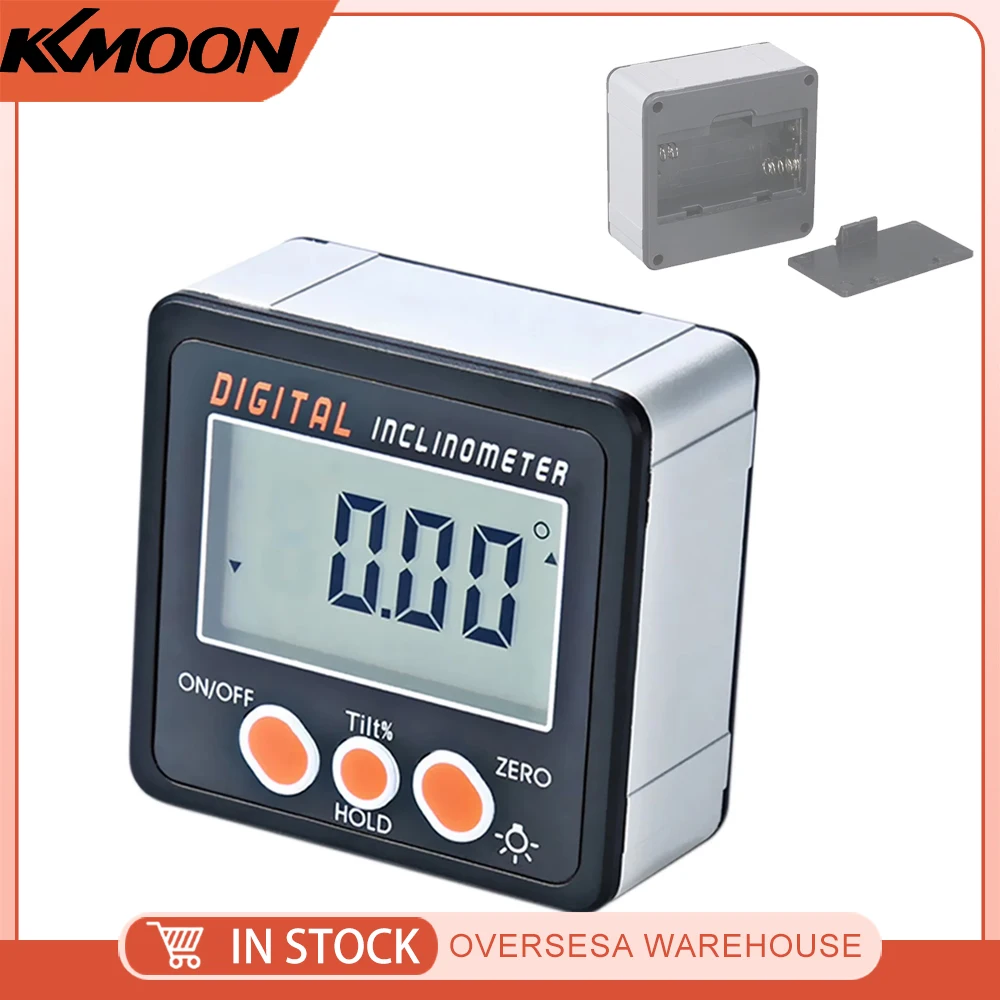 Digital Inclinometer 0-360°Electronic Protractor Aluminum Alloy Shell Digital Bevel Box Angle Gauge Meter Magnets Base