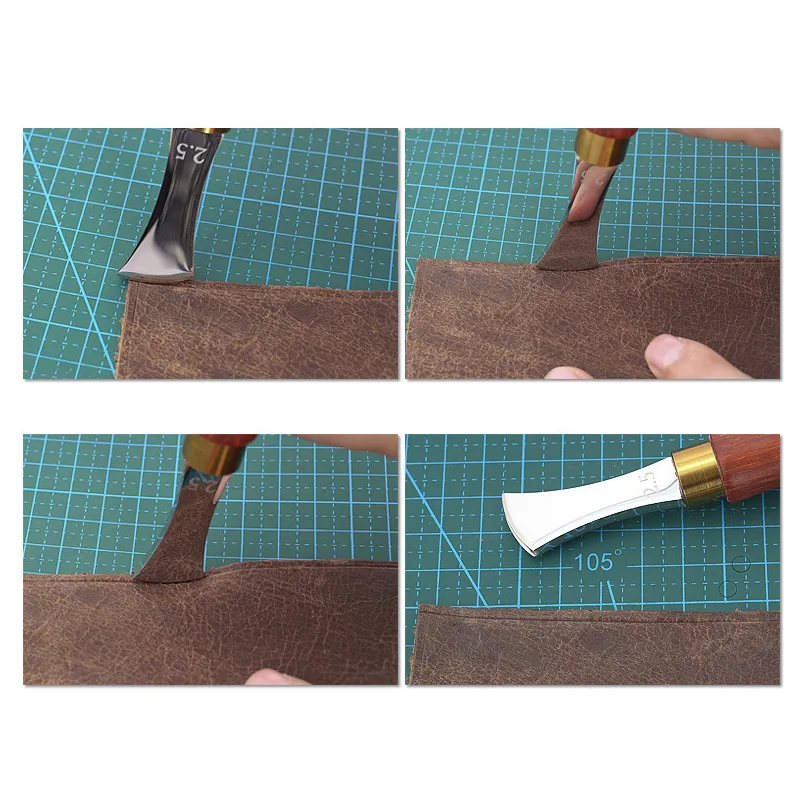 Leather Creaser Sector Shallow Groove Arch Edges Creaser Trimmer Punch Embedding Pressure Line Tools Leathercrafts 1.0-2.5Mm