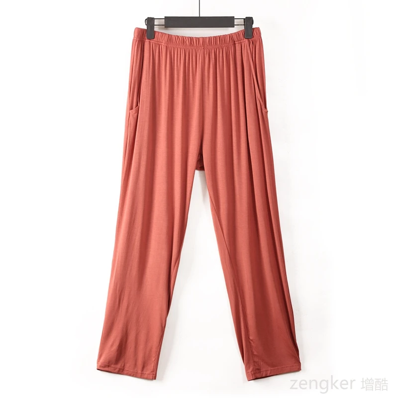 

Female new thin autumn spring plus size loose high stretch bamboo fiber high quality pocket home pants 7xL 120kg sleepwear