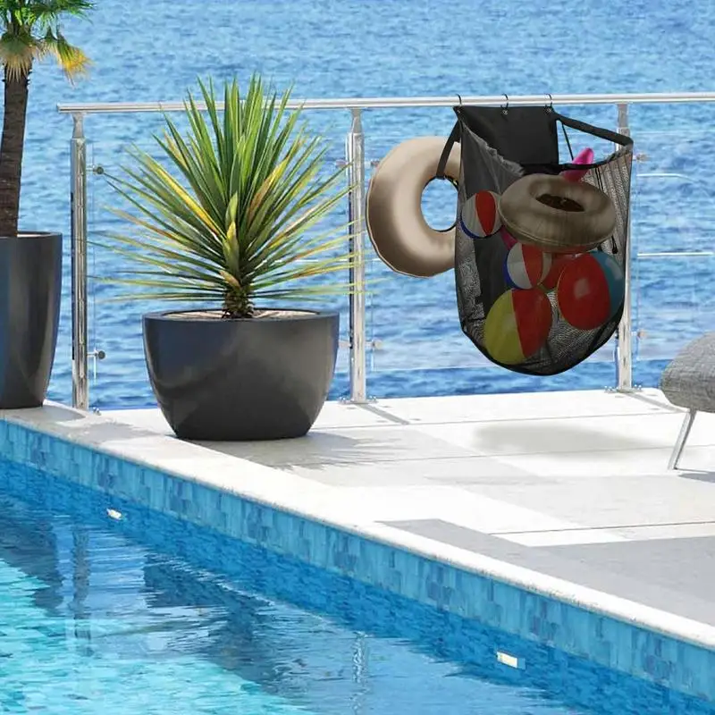 

Mesh Storage Bags For Pool Toys Swimming Pool Storage Container Set Of 2 Poolside Organizer Pouch For Floats Rafts Noodles Large