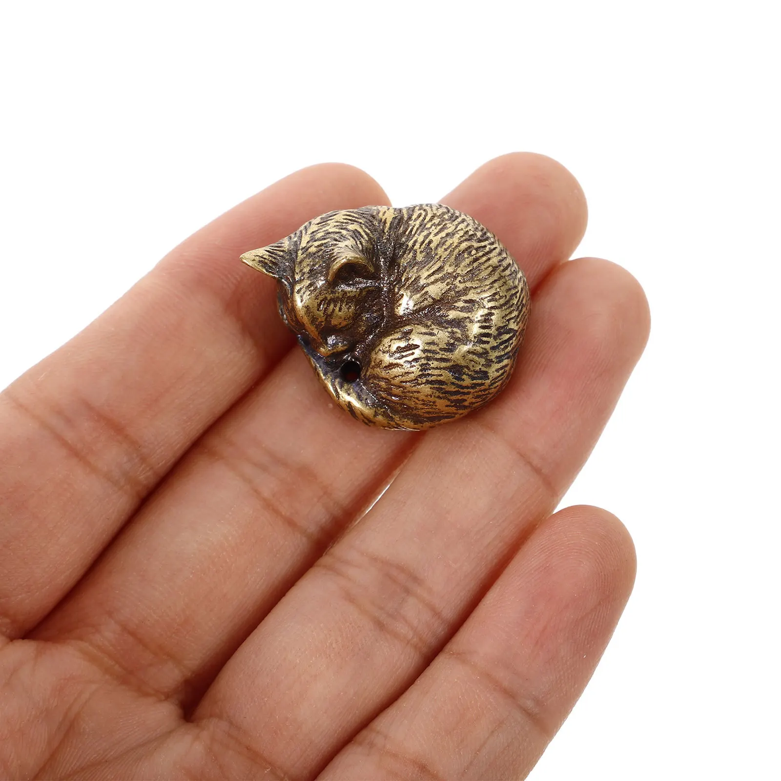 

3pcs Brass Statue Metal For Desk Home Decor Brass Ornament Table Cat Table Decor Decoration Cat Sculpture