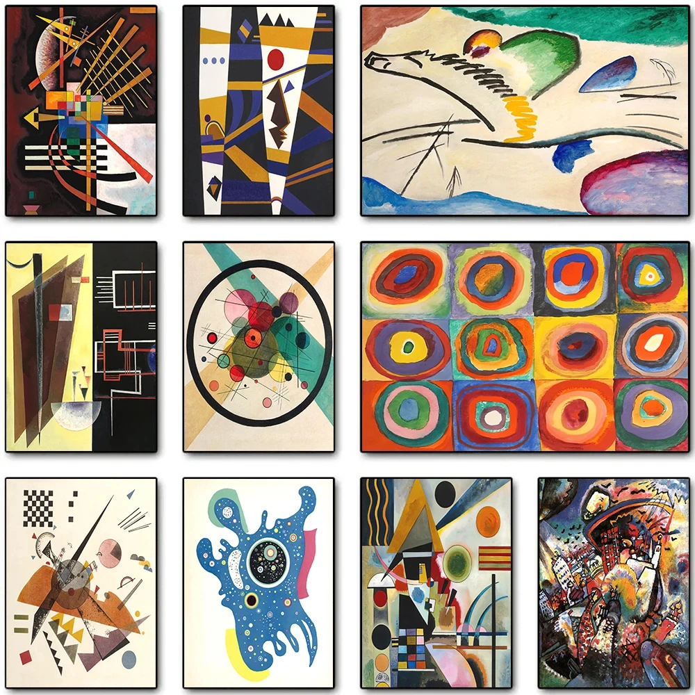 Wassily Kandinsky Abstract Art Canvas Painting Concentric Rings Rainbow Forest Posters and Prints Cuadros Wall Art Home Decor