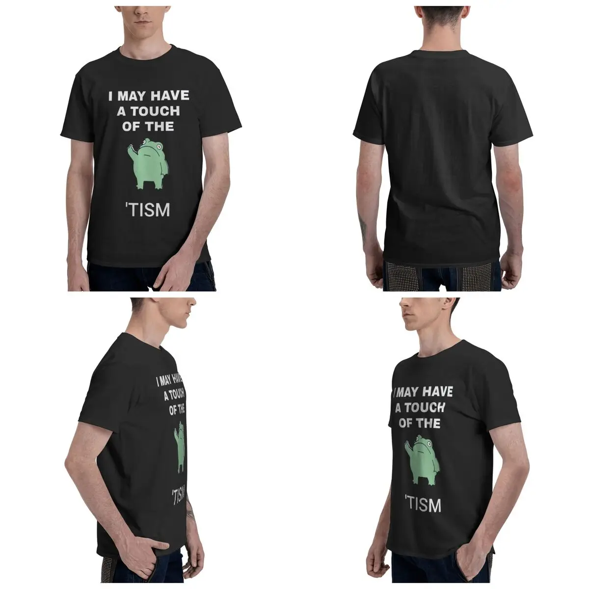قد لدي لمسة من Tism 100% قطن تي شيرت رجالي كلاسيكي تي شيرت رجالي برقبة دائرية وأكمام قصيرة S-6XL