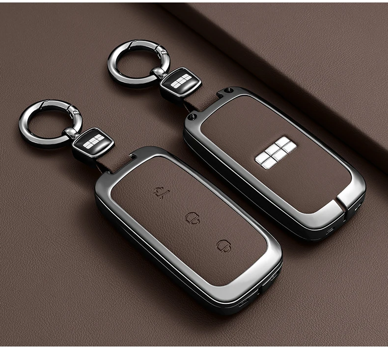 Auto Zink-legierung Leder Schlüssel Fall Abdeckung Für Geely Galaxy EX5 E5 L6 L7 EMI NO.1 Proton e.MAS 7 5 E8 Starry 8 Smart Fob Schlüssel Kette – Detail 7