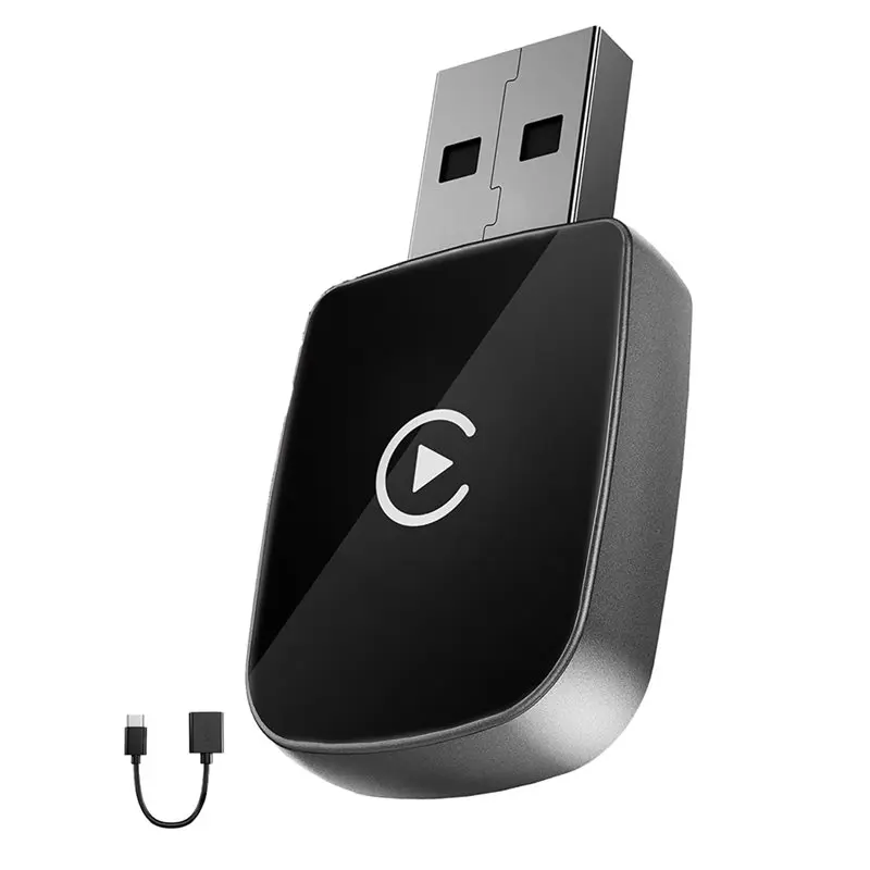 New!Carplay Wireless Adapter For IOS 10+ , V5.3 Bluetooth Stable Connection, 5.8 Ghz Wifi Fast Data Transfer Via USB C/A
