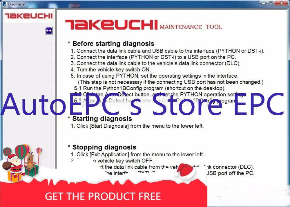 

Инструмент для обслуживания двигателя AutoEPC Takeuchi Diagmaster 4.1.0