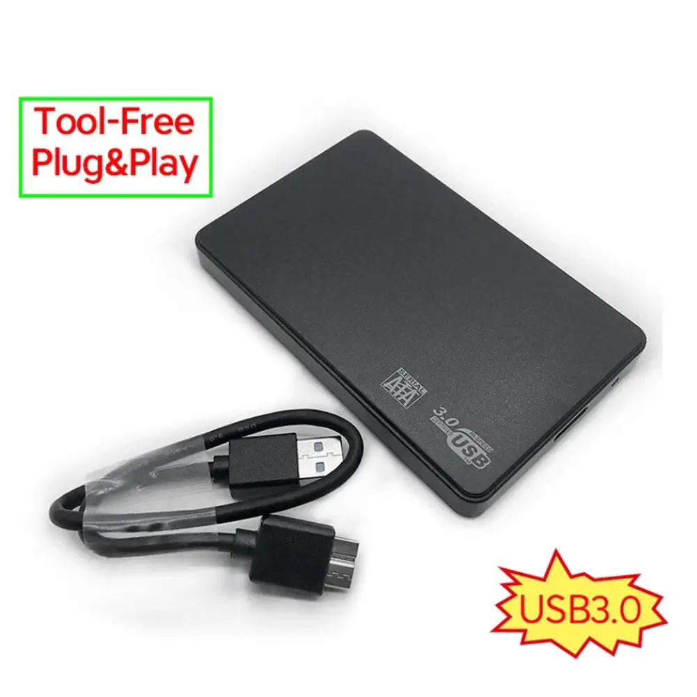 2.5 Inch External Hard Drive Enclosure USB 3.0 5Gbps Hard Drive Case Adapter Housing Tool-Free Portable For SATA HDD SSD