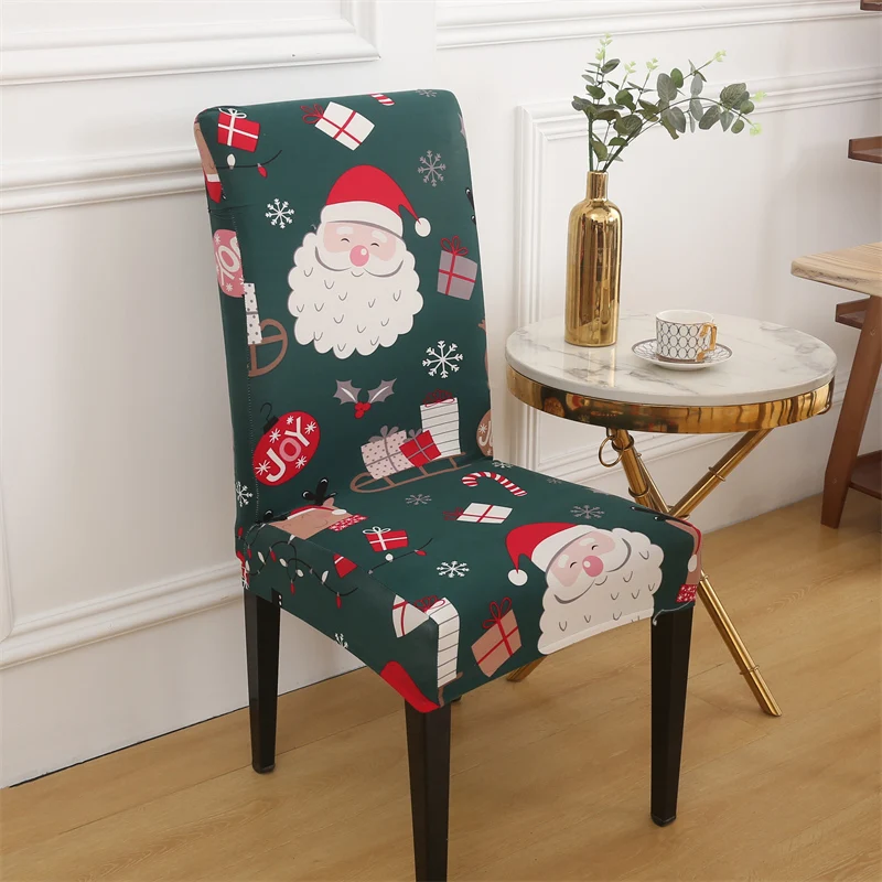 

2025 new printed elastic one-piece chair cover simple modern home stool cover Christmas Halloween gift does not include chair