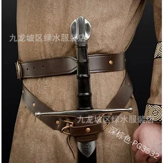 

New2025 leather belt sword cover rivet adjustable buckle pu leather