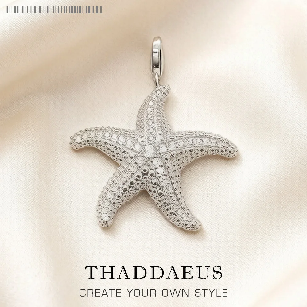 Pendants Starfish Pave,2019 Brand Glam Fashion Jewelry Europe Trendy 925 Sterling Silver Bijoux Accessories Gift For  Woman