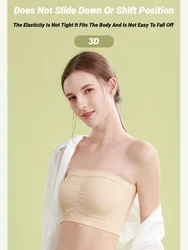 Sexy Strapless Crop Top Bra Bandeau Boob Tube Brassiere Summer Breathable Mesh Invisible Strapless Without Chest Pad Wrap