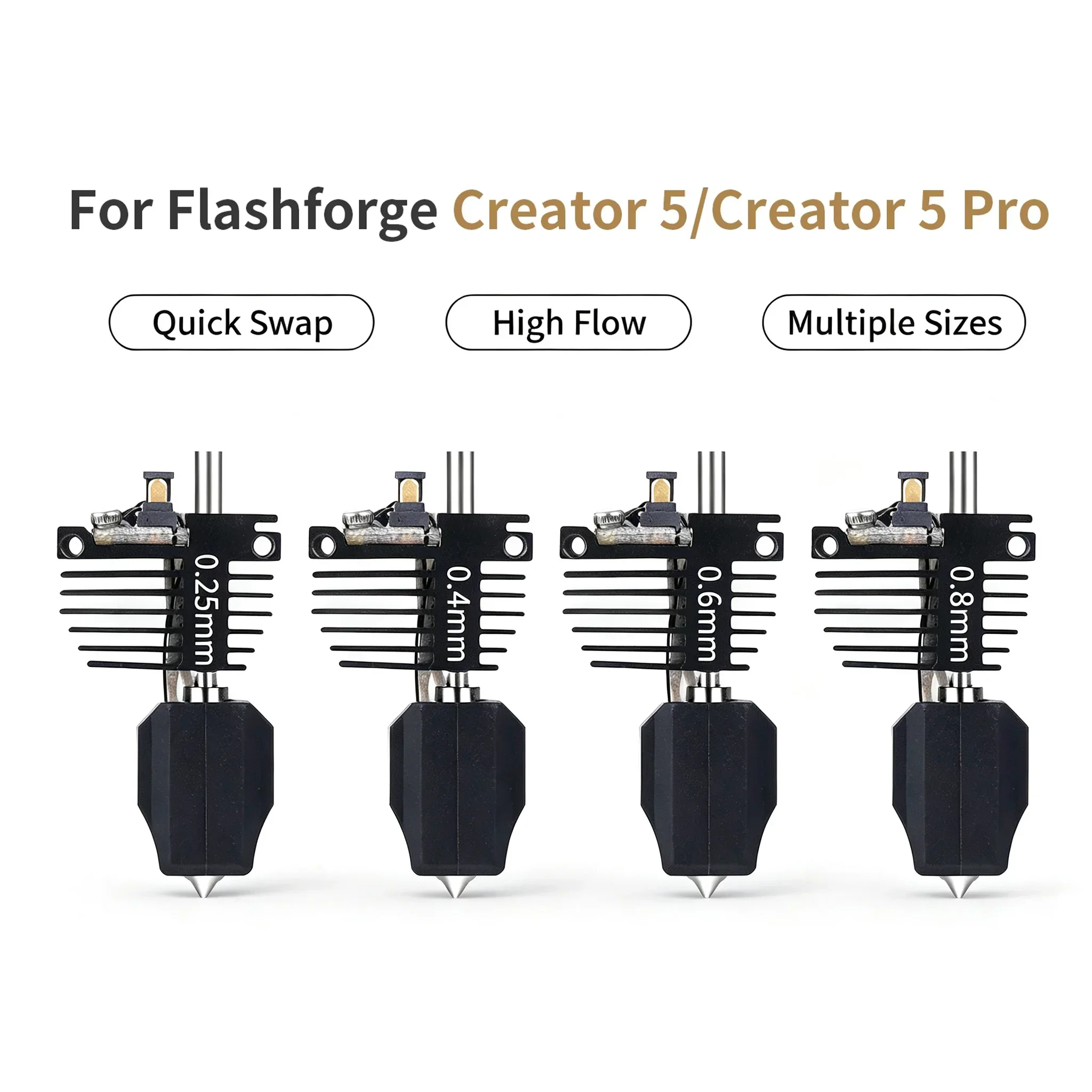 For Flashforge Creator 5 Hotend Creator 5 Pro Nozzle Assembly Integrated Quick-Swap C5 Extruder Nozzles 3D Printer Accessories.