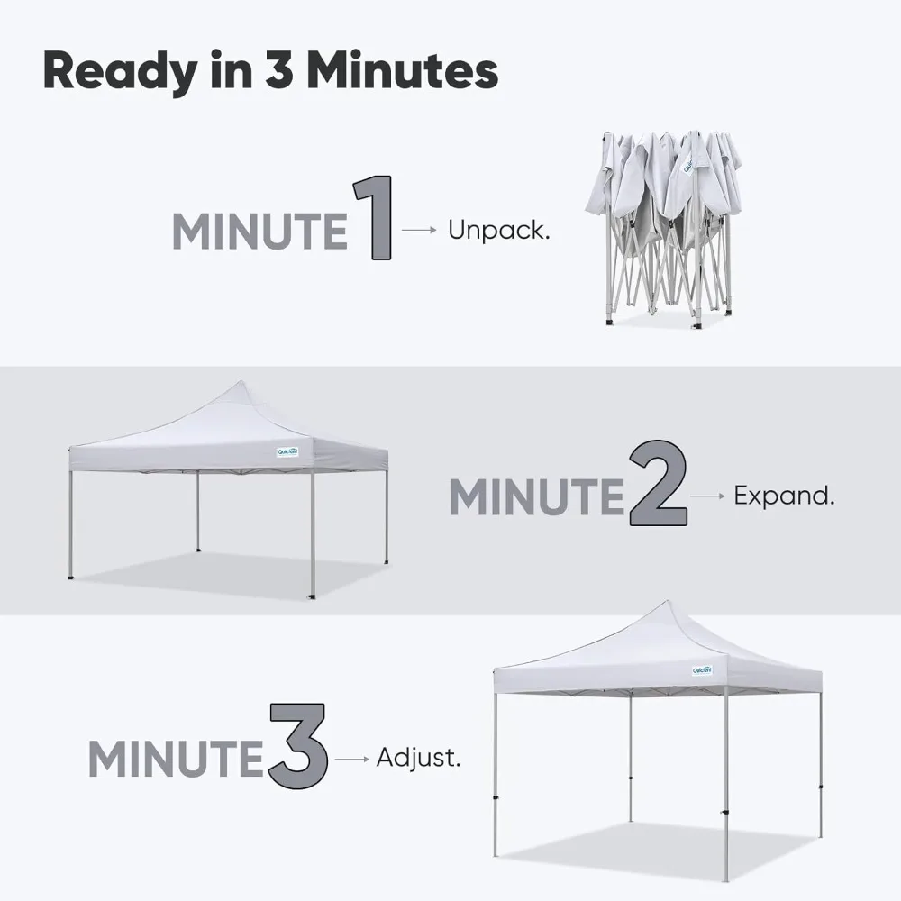 Сверхмощная выдвижная палатка с навесом 10x10 — водонепроницаемая, простая установка, коммерческие навесы для улицы, высота внутренней части 11 футов, подходит для мероприятий