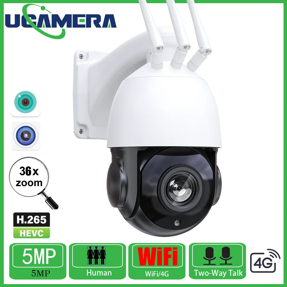 5MP 36X Optical Zoom PTZ IP Camera 100M Night Vision 5MP 4.7~94mm Optical Zoom WiFi Speed Dome Security Camera Icsee