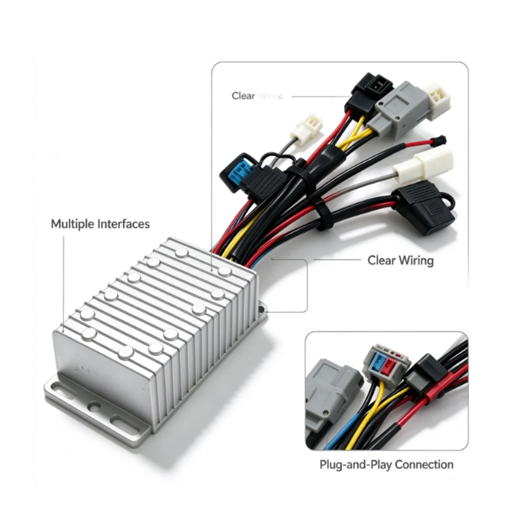 48V to 12V 60V to 12V 72V to 12V 25A Converter for Electric For Cars Trucks Buses Supporting 12V Lights Horns and Audio