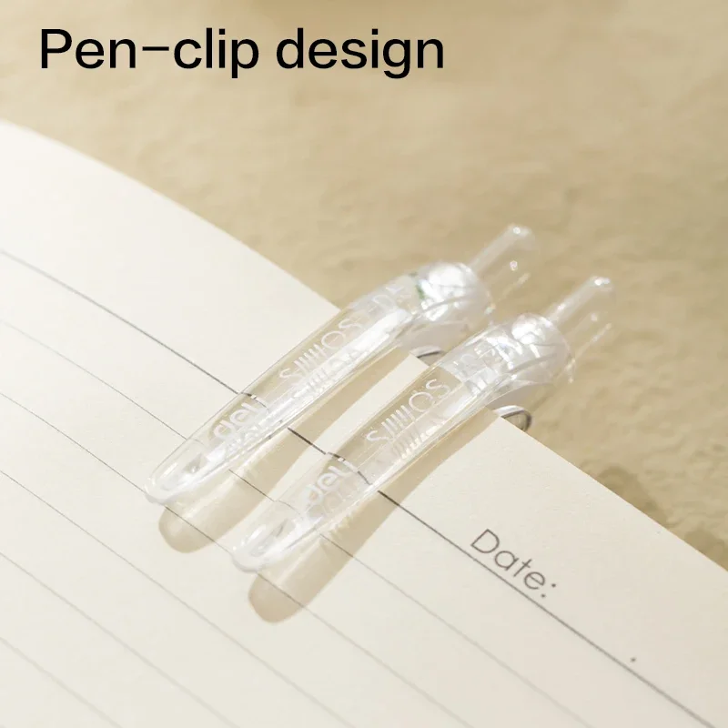 DELI Büro-Gelstift-Set, 12 Stück/Box, 0,5 mm, weiche Griffstifte, glatte blaue schwarze Tinte für professionelles Schreiben, Geschäfts- und Bürobedarf – Detail 4