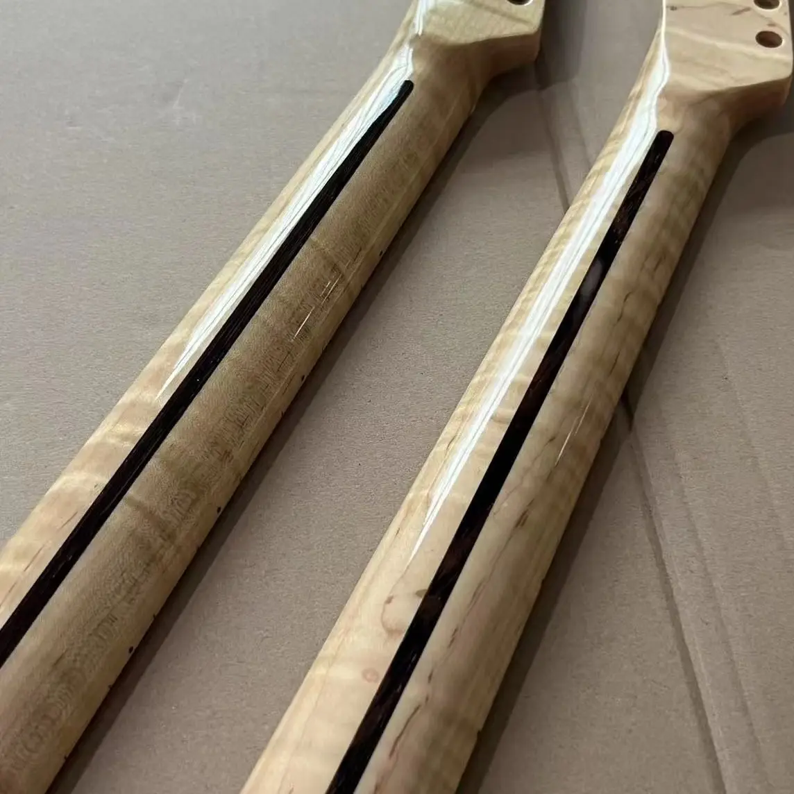 لهب القيقب TL-نمط الغيتار الرقبة 25.5 بوصة 56 مللي متر كعب 21 الحنق لمعان النهاية مع ثنائي العمل قضيب تروس شحن سريع