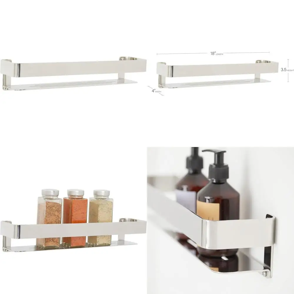 

Polished Stainless Steel Shower Caddy with Rail, 700-7005-PS Model