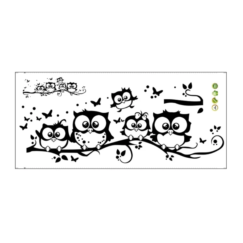 Decorative Owl On Tree Branch Wall Decal for Smooth Surfaces and Cabinet Door J0MC