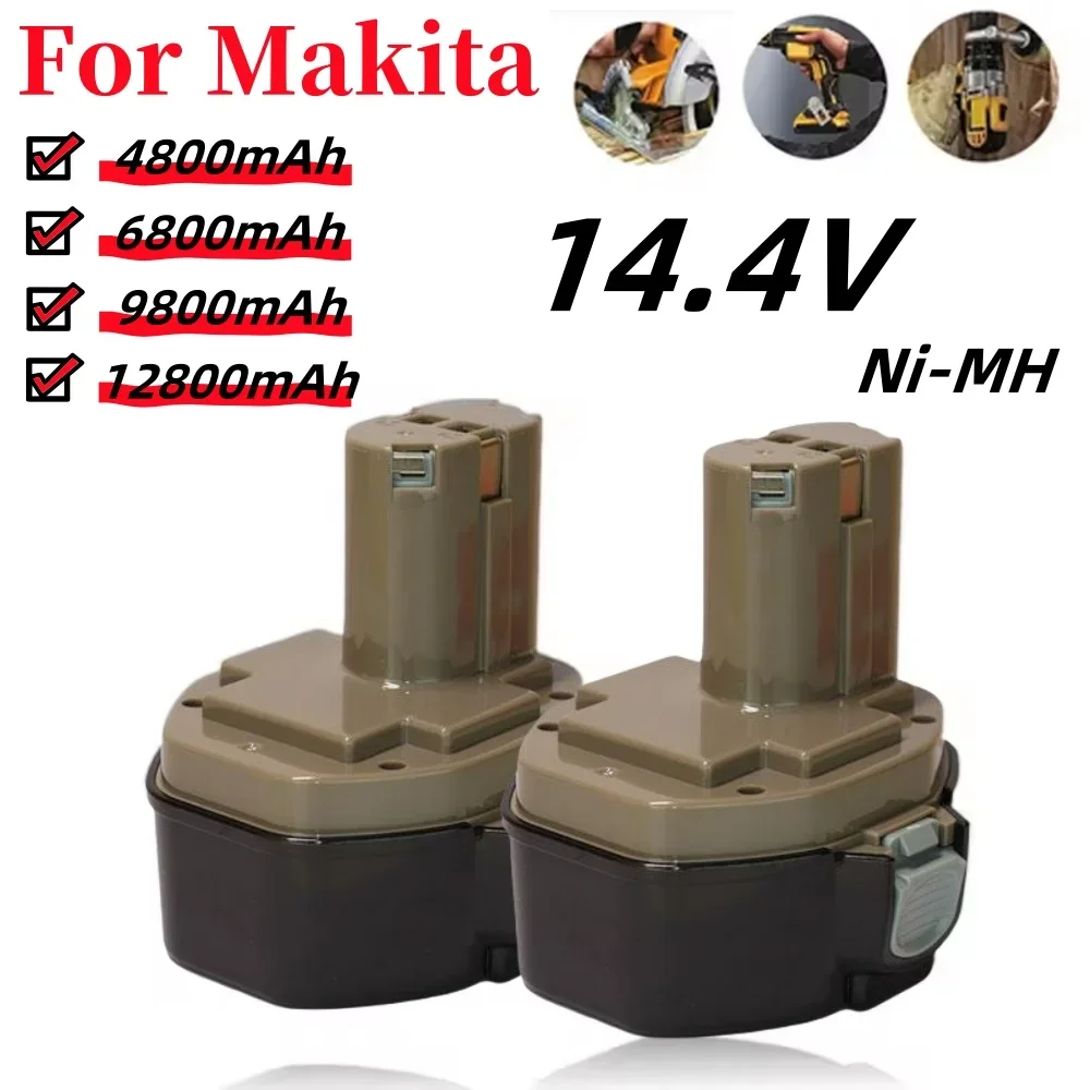 For Makita Power Tools Battery 4.8Ah 14.4V 4800mAh/6800mAh/9800mAh/12800mAh Rechargeable Batteries for 1420 1422 1433 1434 PA14