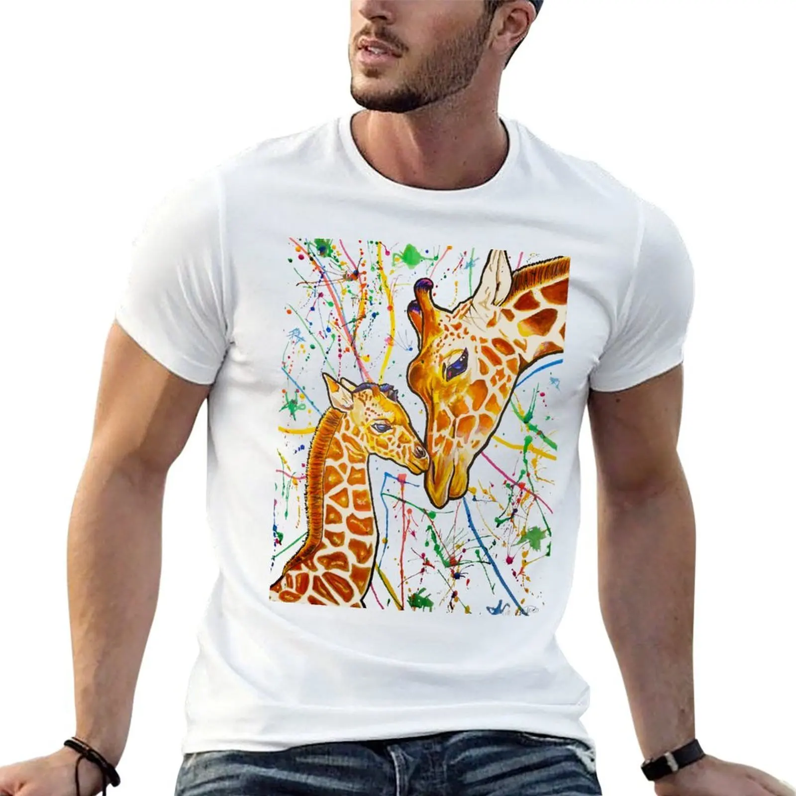 

Gentle Giraffes T-Shirt anime tshirt funny t shirts man cotton tshirt 100% T-shirt
