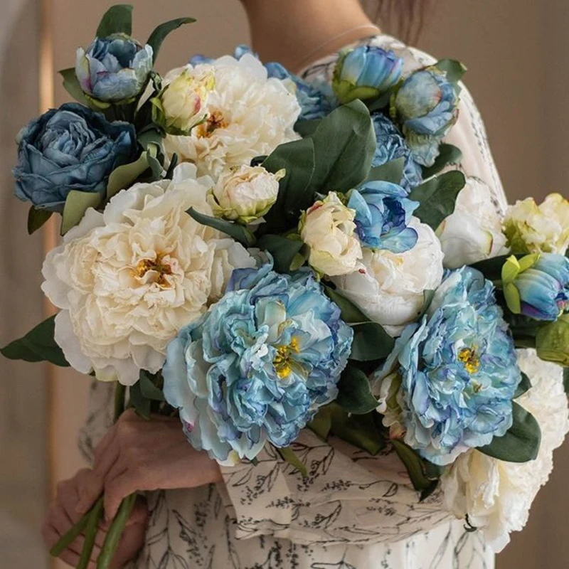 

Light Luxury Large Bouquet Peony Retro Simulation Peony Oil Painting Style Fake Flower Living Room Home Decoration Props