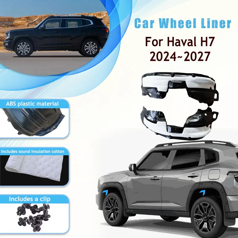 Car Wheel Liner Fender For Haval H7 Dargo X H-Dog 2024 2025 2026 2027 ABS Left Right Wheel Mudguards Decorative Muds Side Panels