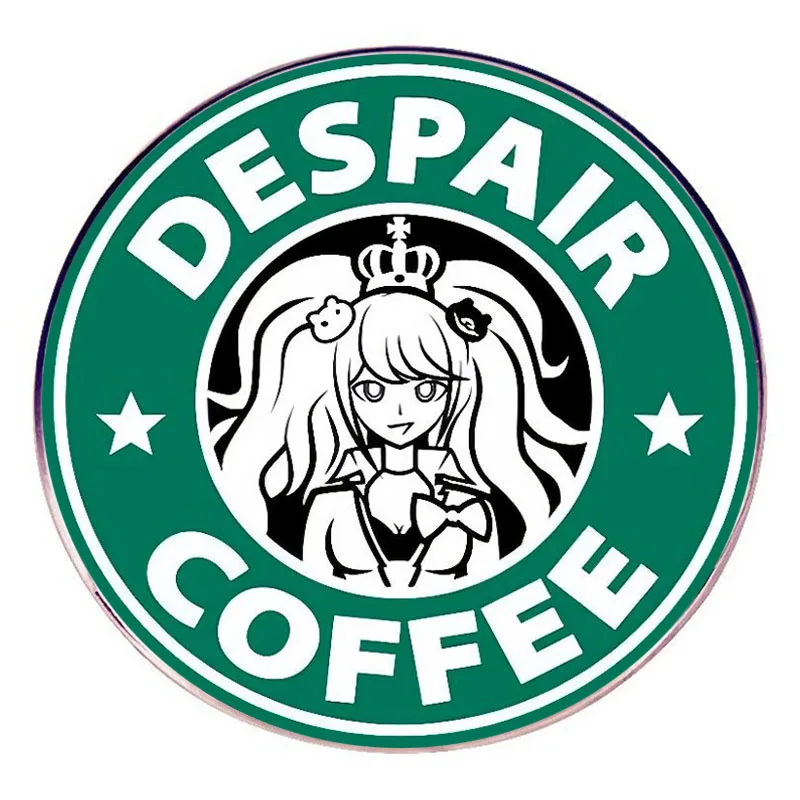 Danganronpa Enoshima Junko Enamel Pins Despair Coffee Lapel Badge Brooch Decoration Jewelry