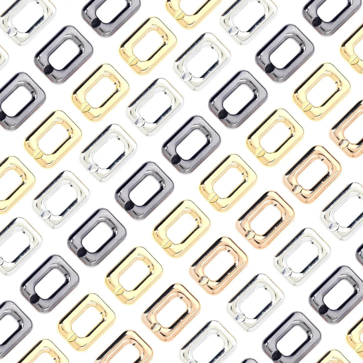 10pcs/Lot Acrylic Chain Buckle Plated Square Link Chain Connector For Jewelry Making Bag Chain Keychain Phone Chain Accessory