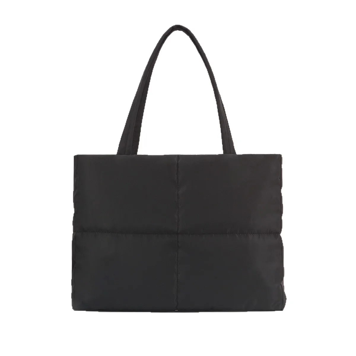 Sac fourre-tout rembourré en coton pour femmes, sac à bandoulière polyvalent de grande capacité de style bouffant, sac fourre-tout pour doudoune d'automne et d'hiver