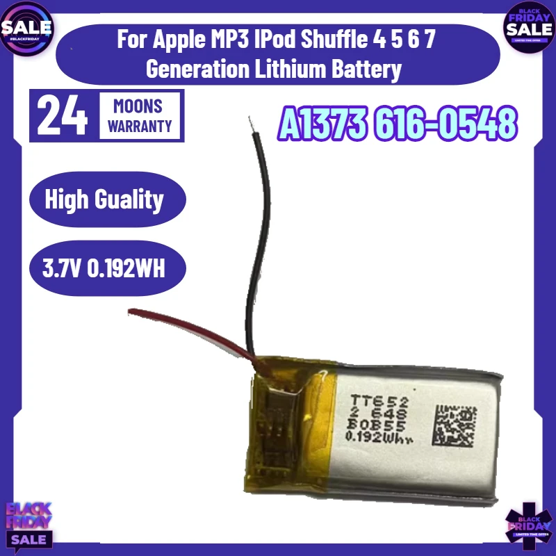 3.7V 0.192WH A1373 616-0548 for Apple MP3 IPod Shuffle 4 5 6 7 Generation Lithium Battery