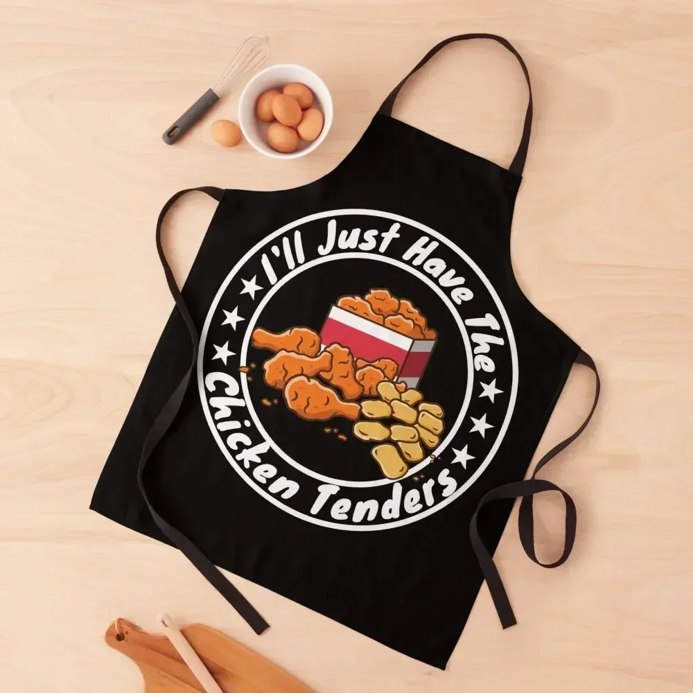 

I'll Just Have The Chicken Tenders - Chicken Lovers Apron Trim Cloth kitchen gadgets bib waterproof for women Apron