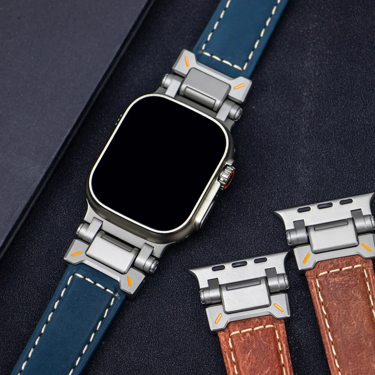 

Leather Strap for Apple Watch Band Ultra 2 49mm 44mm 45mm 41mm 40 42mm Leather Bracelet for Iwatch Series 9 8 7 6 5 4 SE Correa